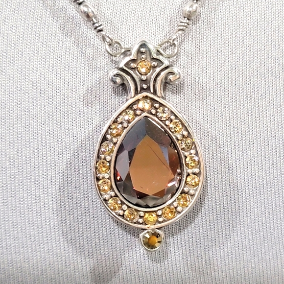EXTREMELY RARE BRIGHTON AMERICAN BEAUTY TOPAZ  CRYSTAL  NECKLACE NWOT - Picture 2 of 8